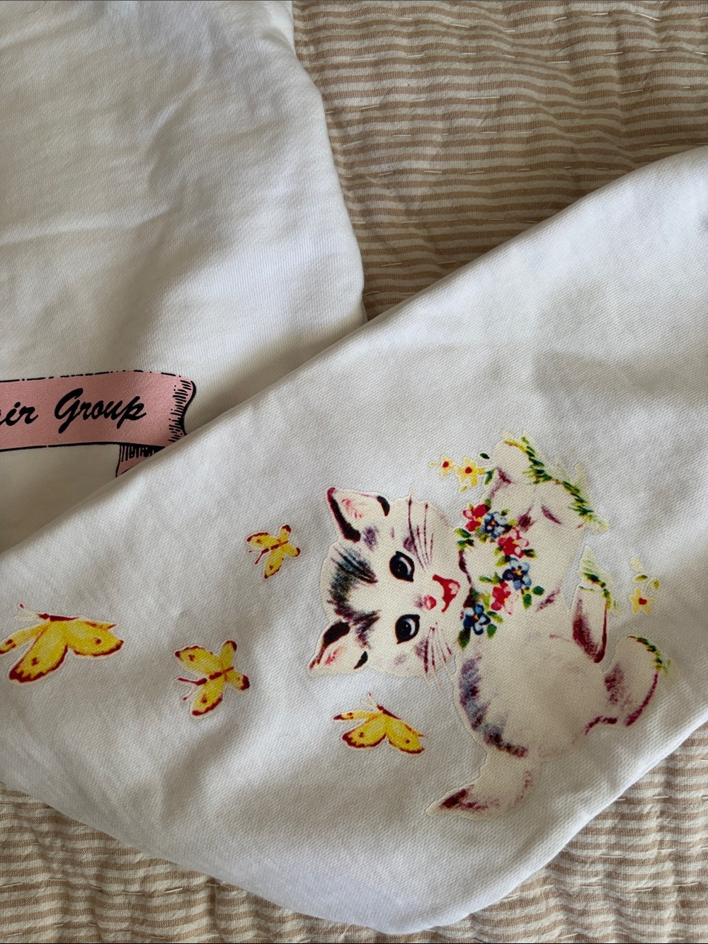 Mayfair Group white kitten be nice sweatpants - Women's Relaxed Jogger XS - Picture 5 of 8